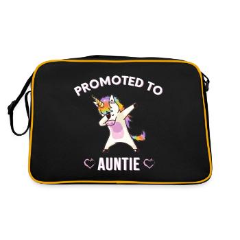 Promu à tante, tante mignonne, nouvelle tante, drôle - Sac Retro - noir/or - Dos