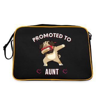 Promu à tante, tante mignonne, nouvelle tante, drôle - Sac Retro - noir/or - Dos