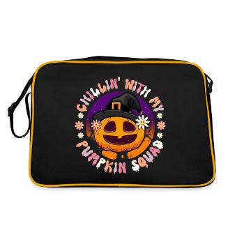 Équipe De Citrouilles Costume D'Halloween Drôle - Sac Retro - noir/or - Dos
