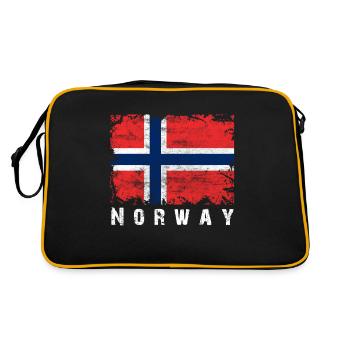 Norwegische Flagge - Retro Tasche - Schwarz/Gold - Hinten