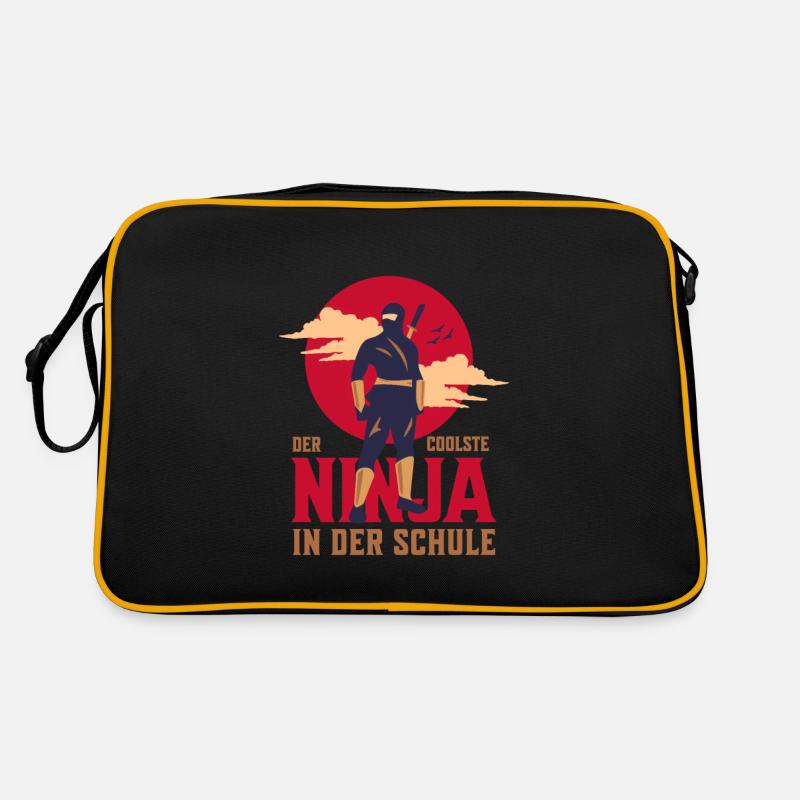 Der Coolste Ninja In Der Schule Ninja Judo Karate - Retro Tasche - Schwarz/Gold