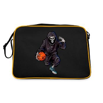 Skull skull in jogging suit with basketball - Retro Bag - black/gold - Back