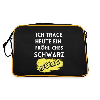 Je porte un Dortmund noir et jaune joyeux - Sac Retro - noir/or - Dos