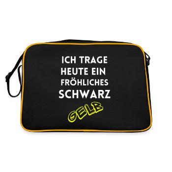 Je porte un Dortmund noir et jaune joyeux - Sac Retro - noir/or - Dos