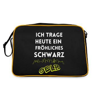 Je porte un Dortmund noir et jaune joyeux - Sac Retro - noir/or - Dos