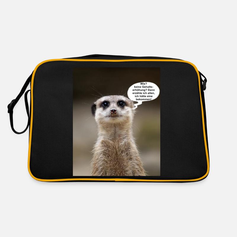 Erdmännchen - Retro Tasche - Schwarz/Gold