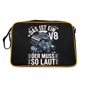 Moteur V8 8 cylindre cylindrée tuner de voiture de réglage - Sac Retro - noir/or - Dos