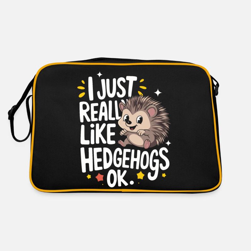 Igel Stachelig Tier Igel Retro Tasche