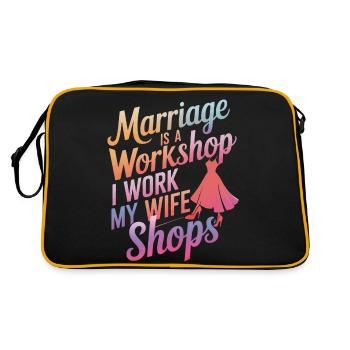 Husband, Spouse, Family, Wedding - Retro Bag - black/gold - Back