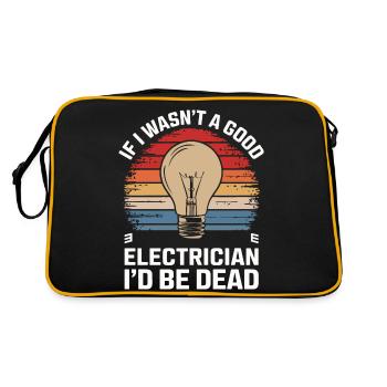 Électricien Électronicien Technicien Artisan Métier Disant - Sac Retro - noir/or - Dos