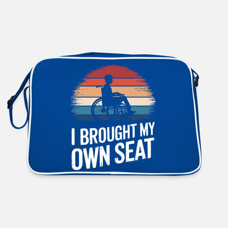 Rollstuhl Rollstuhlfahrer Behinderung Humor Retro Tasche