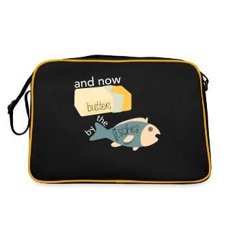 Butter bei die Fische - Retro Tasche - Schwarz/Gold - Hinten