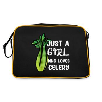 Just a girl who loves celery - Retro Bag - black/gold - Back