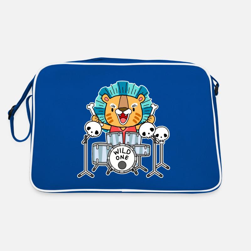 Lion on drums Retro Bag