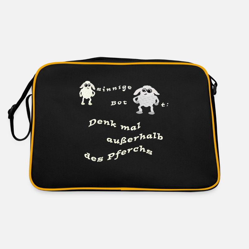 Denk mal außerhalb des Pferchs. - Retro Tasche - Schwarz/Gold