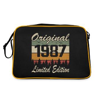 Vintage Geburtstag Original Geschenkidee 1987 - Retro Tasche - Schwarz/Gold - Hinten