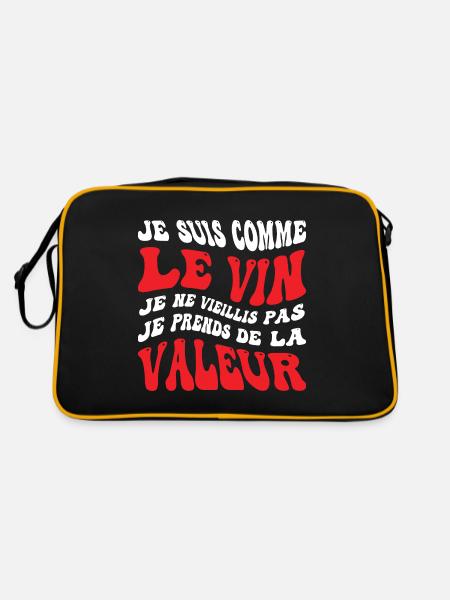 Je suis comme le vin je ne vieillis pas je prends - Sac Retro - noir/or - Dos