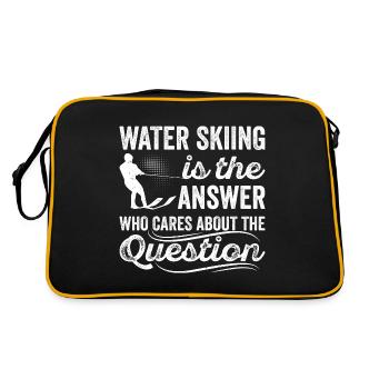 Wasserskifahren ist die Antwort - Vintage Waterski - Retro Tasche - Schwarz/Gold - Hinten