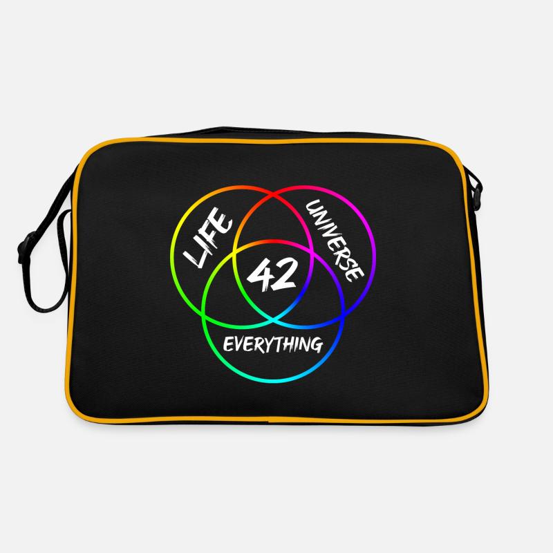 Antwort 42 - Retro Tasche - Schwarz/Gold