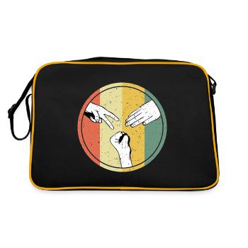 Ciseaux Pierre Papier Rétro Vintage - Sac Retro - noir/or - Dos