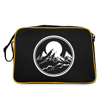 Mountains Nature Mountains Silhouette - Retro Bag - black/gold - Back