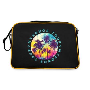 Visite de Mykonos Palmiers - Sac Retro - noir/or - Dos