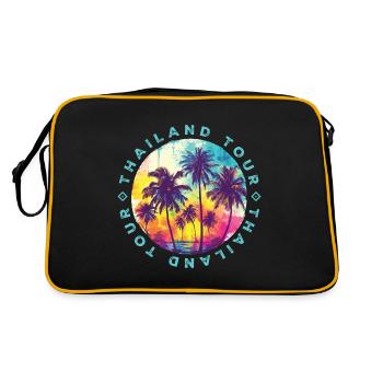Visite de la Thaïlande Palmiers - Sac Retro - noir/or - Dos
