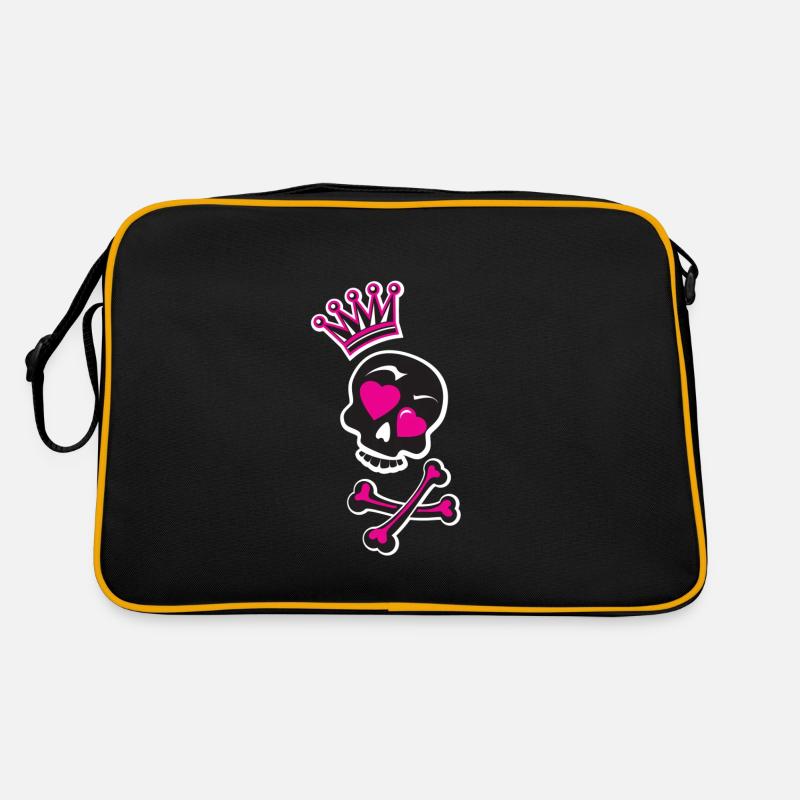 Totenkopf mit Krone Retro Tasche