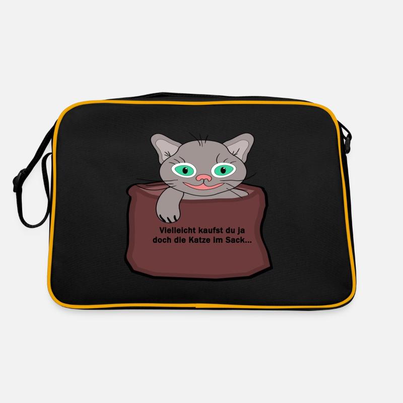 die katze im Sack - Retro Tasche - Schwarz/Gold