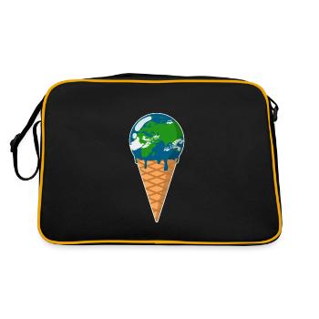 Earth ice science climate protection climate change - Retro Bag - black/gold - Back