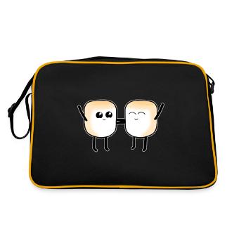 Marshmallow Marshmallows Sweet Candy Children - Retro Bag - black/gold - Back