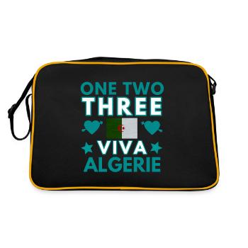 Algérie Shirt • One Two Three Viva Algerie Cadeau - Sac Retro - noir/or - Dos