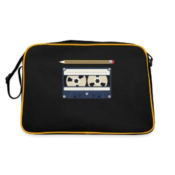 90s 80s cassette music retro pencil pencil - Retro Bag - black/gold - Back