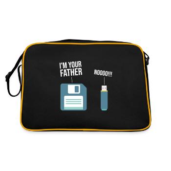 Ordinateur de disquette drôle des années 90 USB - Sac Retro - noir/or - Dos