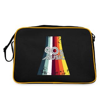 90er Musik 90er Jahre Vintage Retro - Retro Tasche - Schwarz/Gold - Hinten