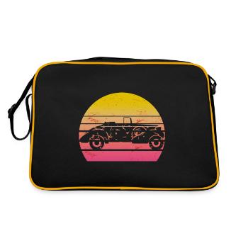Auto Oldtimer Wagen Retro Vintage - Retro Tasche - Schwarz/Gold - Hinten