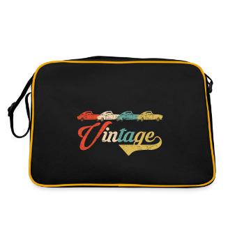 Auto Oldtimer Wagen Retro Vintage - Retro Tasche - Schwarz/Gold - Hinten