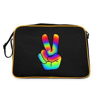 Hippie Peace Victorie signe signe de paix - Sac Retro - noir/or - Dos