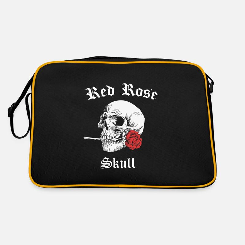 Skull skull red rose skeleton Retro Bag