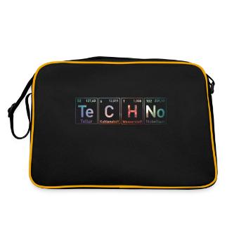 Techno music periodic table EDM Rave - Retro Bag - black/gold - Back