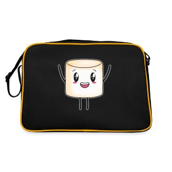 Marshmallow marshmallows cute candy kids - Retro Bag - black/gold - Back