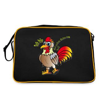 Hahn - Retro Tasche - Schwarz/Gold - Hinten