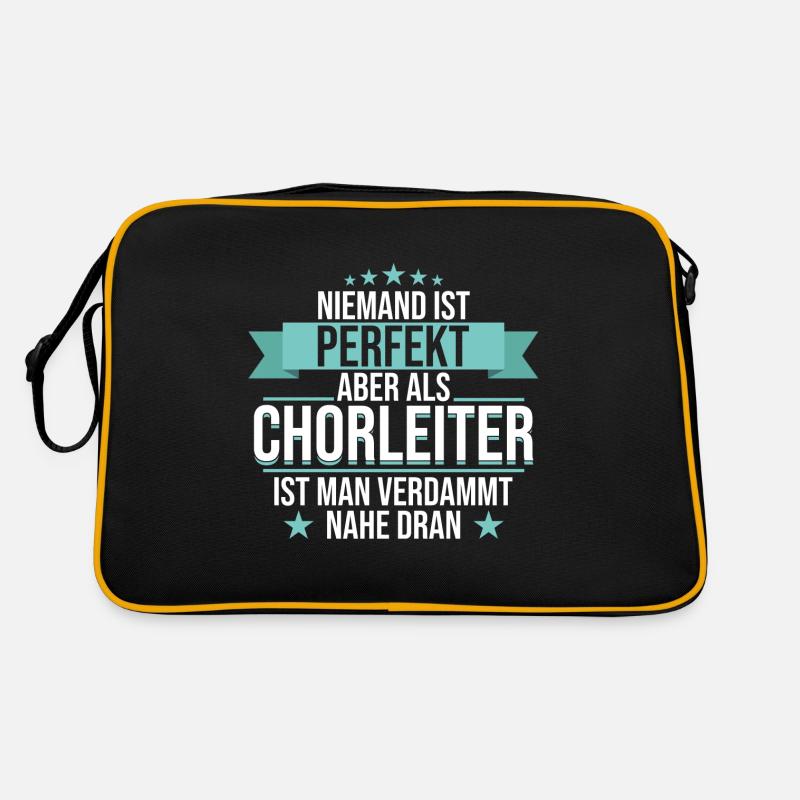 Chor Chorleiter Dirigent Chorleitung Spruch - Retro Tasche - Schwarz/Gold