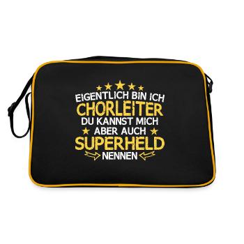 Chor Chorleiter Dirigent Chorleitung Spruch - Retro Tasche - Schwarz/Gold - Hinten