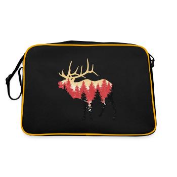 Moose deer elk forest animal forest animals silhouette - Retro Bag - black/gold - Back