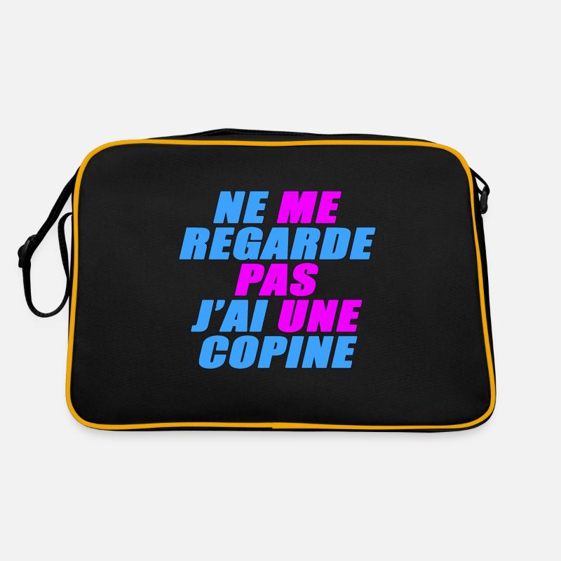 Ne me regarde pas j'ai une copine - Sac Retro - noir/or