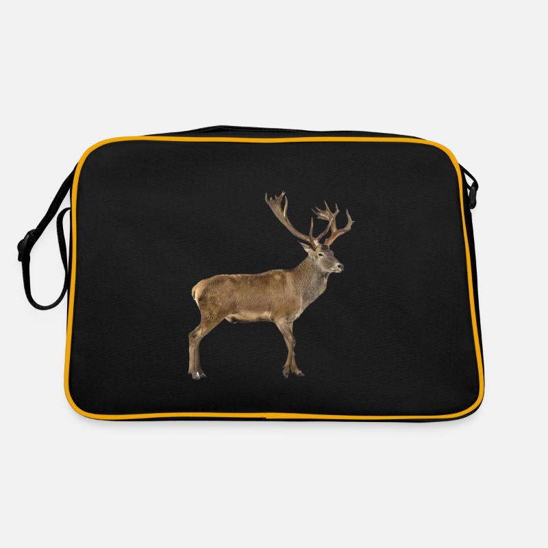 Cerf élaphe - Sac Retro - noir/or