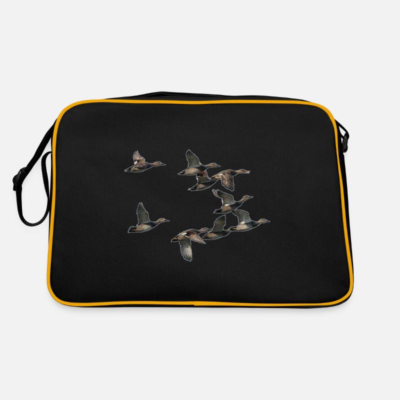 bande de canard en vole - Sac Retro - noir/or
