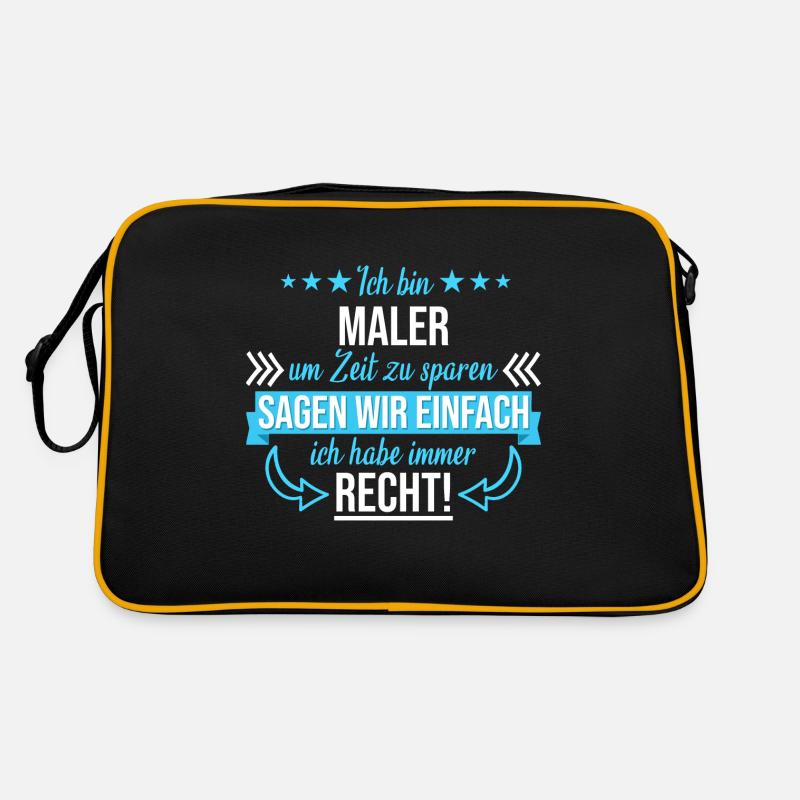 Maler Malermeister malen Farbe Beruf Arbeit Spruch - Retro Tasche - Schwarz/Gold