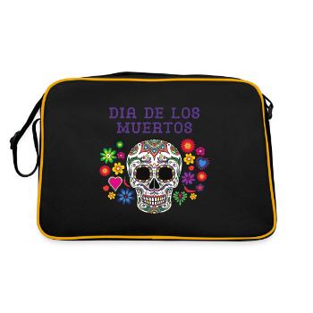 Halloween Dia de los Muertos mexican spanish coco - Sac Retro - noir/or - Dos